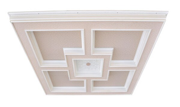 Huge Tray Ceiling Medallion Square molding White Finish Easy Install